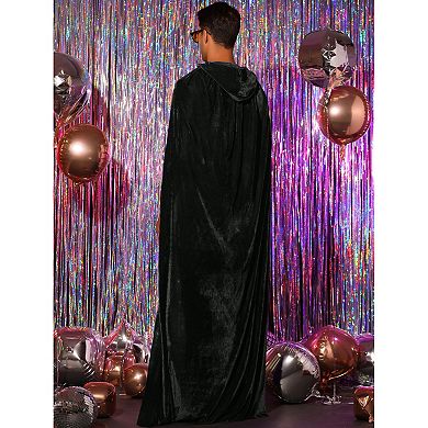 Hooded Cape For Men's Retro Velvet Cosplay Costumes With Hoodie