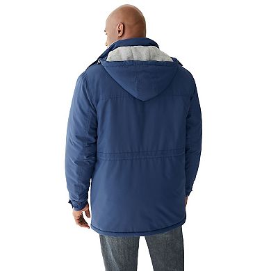 Boulder Creek by KingSize Men's Big & Tall Fleece-Lined Parka With Detachable Hood And 6 Pockets