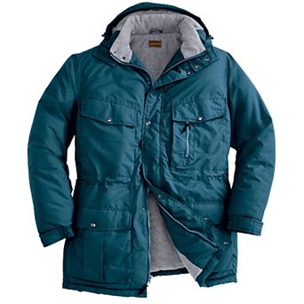 Boulder Creek By Kingsize Men's Big & Tall Fleece-lined Parka With Detachable Hood And 6 Pockets