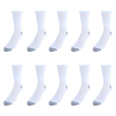 Men's Half Cushion Cotton Crew Socks (pack Of 10)