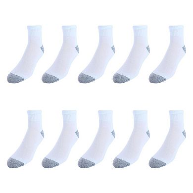 Men's Half Cushion Cotton Ankle Socks (10 Pair Pack)