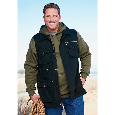 Boulder Creek By Kingsize Men's Big & Tall 9 Pocket Twill Utility Vest