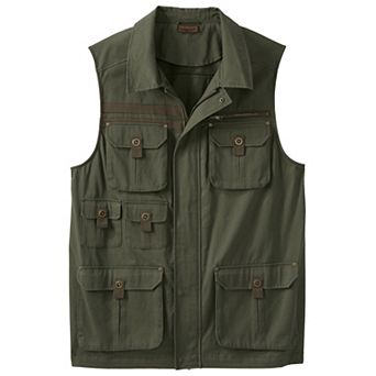 Boulder Creek By Kingsize Men's Big & Tall 9 Pocket Twill Utility Vest