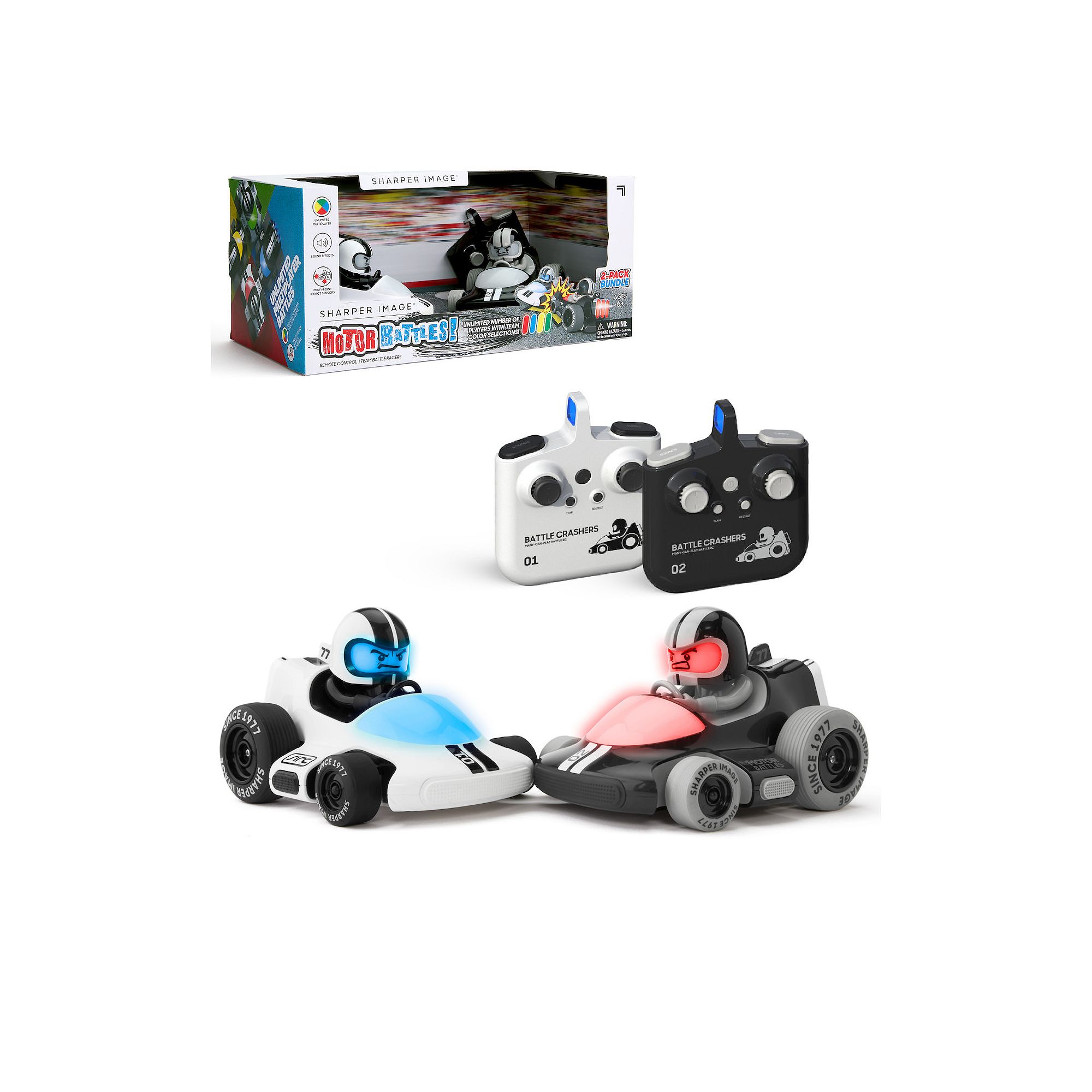 Sharper Image Motor Battles, RC Team Battle Racers, White Black
