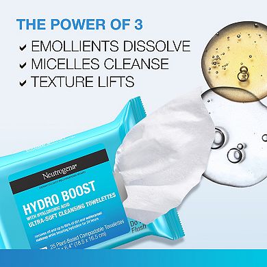 Neutrogena 2-Pack Hydro Boost Face Cleansing Cloths & Makeup Wipes