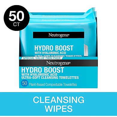 Neutrogena 2-Pack Hydro Boost Face Cleansing Cloths & Makeup Wipes