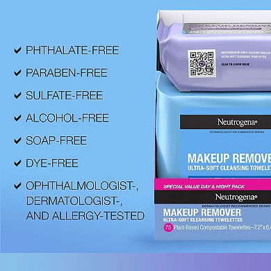 Neutrogena 3-Pack Day & Night Ultra-Soft Face Wipes