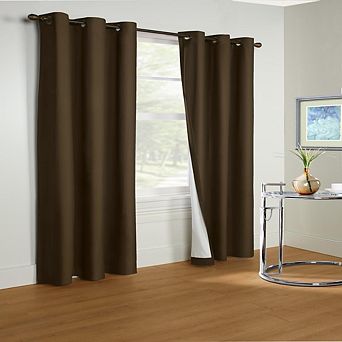 Room Darkening Daytime And Nighttime Privacy Grommet Curtain Panel 40" X 84" Brown