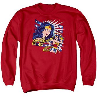 Dco Pop Art Wonder Woman Adult Crewneck Sweatshirt