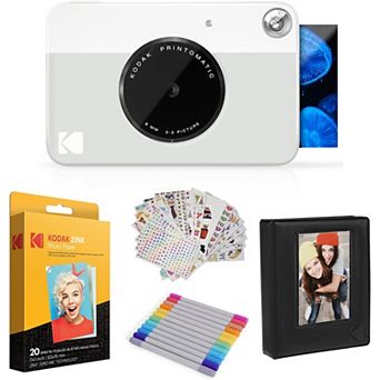Kodak Printomatic Instant Print Camera (Black), Photo Paper (20 Sheets) & Accesories Gift Bundle