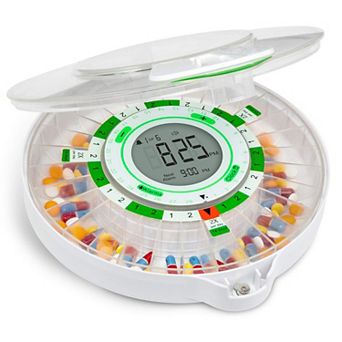 Livefine 28-day Automatic Pill Dispenser With Upgraded Lcd Display, Sound & Light