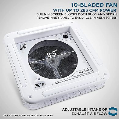 Hike Crew 11" RV Roof Vent Fan, 12V Intake & Exhaust Manual Camper Fan