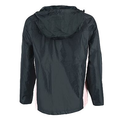 Women's Hooded Windbreaker Rain Jacket With Side Panel
