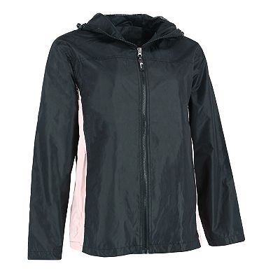 Women's Hooded Windbreaker Rain Jacket With Side Panel