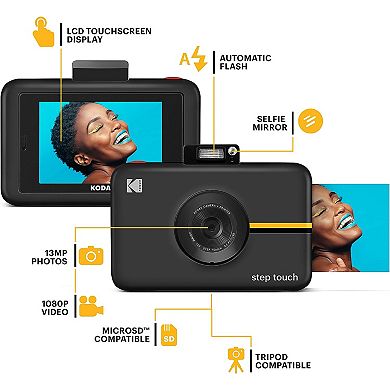Kodak Step Touch 13mp Instant Camera with 3.5” Lcd Touchscreen Display Starter Bundle