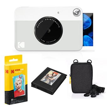 Kodak Printomatic Instant Camera Green Bundle with 20 Zink Sheets, Case, Album & Hanging Frames