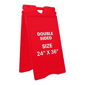 Jumbl A Frame Sandwich Board 24 x 36" Display Sidewalk Sign with PVC Sign Protector (Red)