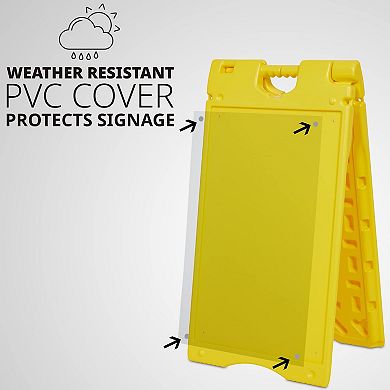 Jumbl A Frame Sandwich Board  15.7 X 26” Display Sidewalk Sign With Pvc Sign Protector (yellow)