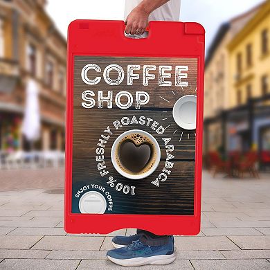 Jumbl A Frame Sandwich Board 15.7 X 26” Display Sidewalk Sign With Pvc Sign Protector