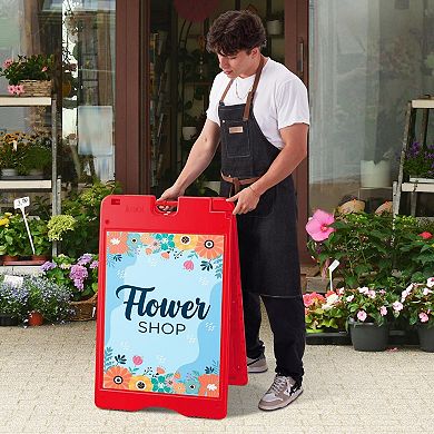 Jumbl A Frame Sandwich Board 15.7 X 26” Display Sidewalk Sign With Pvc Sign Protector