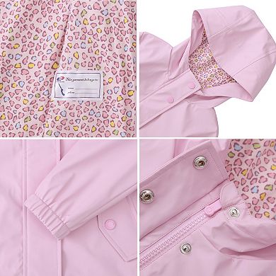 Girls' Rokka&rolla Waterproof Rain Coats Rubberized Jackets