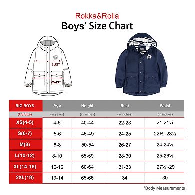 Boys Rokka&rolla Waterproof Rain Coats Rubberized Jackets
