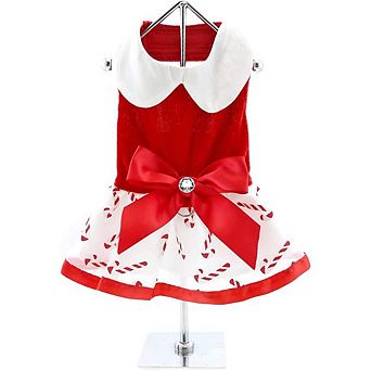 Doggie Design Christmas Candy Cane Dress and Matching Leash