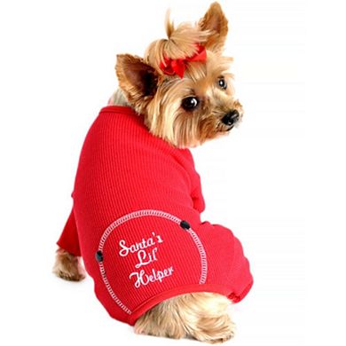 Doggie Design Santa's Lil Helper Embroidered Pajamas For Dogs