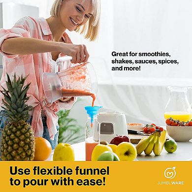 Jumblware Juice Bottles 20 Clear Plastic 16oz Reusable Bottles W/ Funnel
