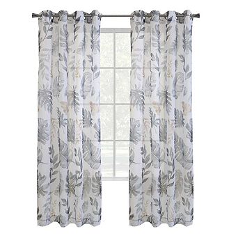 Botanical Leaf Design Touch Of Nature To Your Home Or Office Grommet Curtain Panel