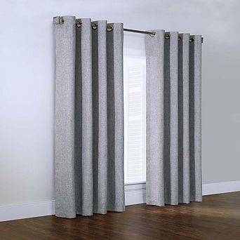 Solid Textured Home Or Office Light Filtering Grommet Curtain Panel