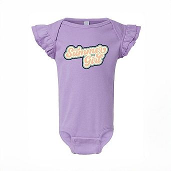 Summer Girl Retro Baby Flutter Sleeve Bodysuit