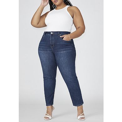 ELOQUII Women's Plus Size The Leigh Super Stretch Slim Leg Jean