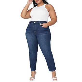 ELOQUII Women's Plus Size The Leigh Super Stretch Slim Leg Jean