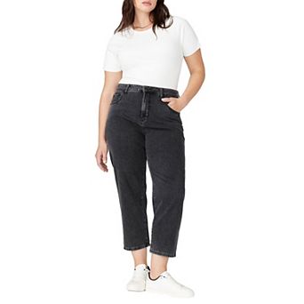ELOQUII Women's Plus Size The Naomi Comfort Stretch Straight Leg Jean Crop
