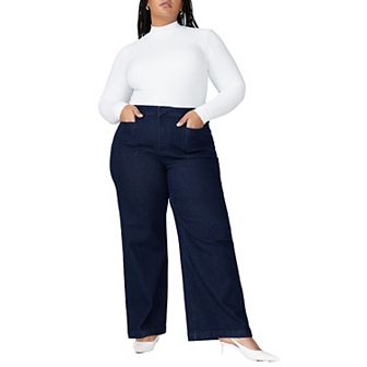 ELOQUII Women's Plus Size Petite The Trouser Jean