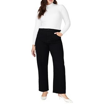 ELOQUII Women's Plus Size The Naomi Comfort Stretch Straight Leg Jean