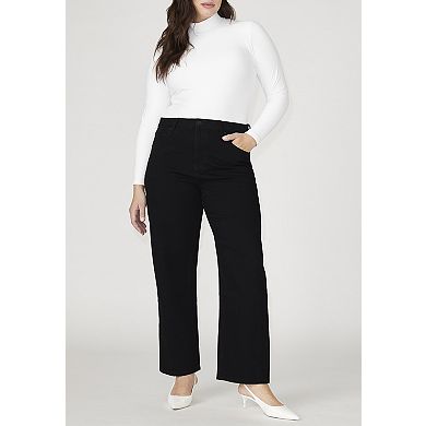 ELOQUII Women's Plus Size The Naomi Comfort Stretch Straight Leg Jean