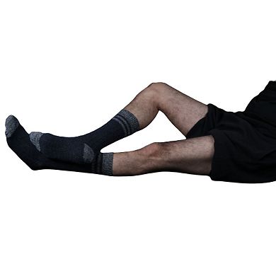 Wool Blended Crew Marled Men 2 Pair Pack Outdoor Hiking Socks