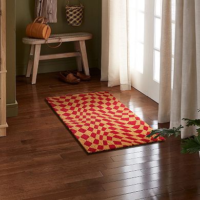 Town & Country Terra Emmett Groovy Checkerboard Outdoor Door Mat