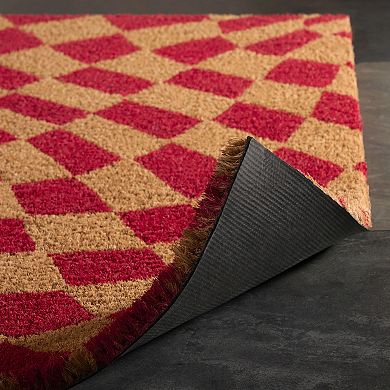 Town & Country Terra Emmett Groovy Checkerboard Outdoor Door Mat