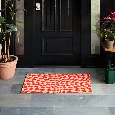 Town & Country Terra Emmett Groovy Checkerboard Outdoor Door Mat