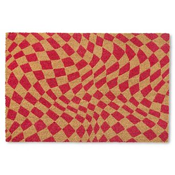 Town & Country Terra Emmett Groovy Checkerboard Outdoor Door Mat