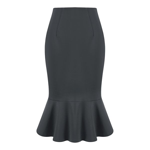 Women's Fishtail Skirt Stretchy High Waist Office Work Bodycon Pencil ...