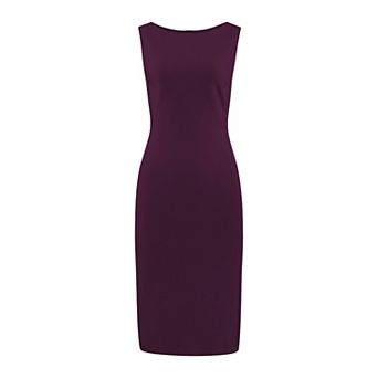 Women's Sleeveless Sheath Dress Boat Neck Casual Office Pencil Dresses