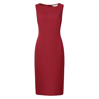 Women's Sleeveless Sheath Dress Boat Neck Casual Office Pencil Dresses