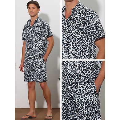 Animal Printed Hawaiian Sets For Men's Summer 2 Pieces Pattern Shirts And Shorts Sets
