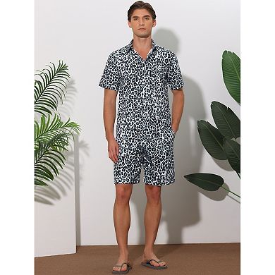 Animal Printed Hawaiian Sets For Men's Summer 2 Pieces Pattern Shirts And Shorts Sets