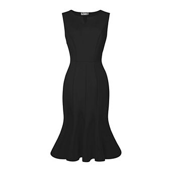 Women's Sleeveless Dress V Neck Elegant Work Fishtail Dresses