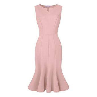 Women's Sleeveless Dress V Neck Elegant Work Fishtail Dresses